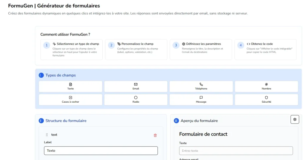 générateur de formulaire en ligne